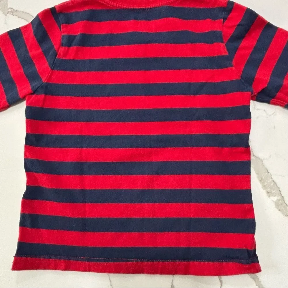 CIRCO Boys Red Navy Blue Long Sleeve Striped Monster T Shirt Cotton Toddler 3T